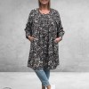 GOZZIP Shirt Tuniek Johanne Black Flowers