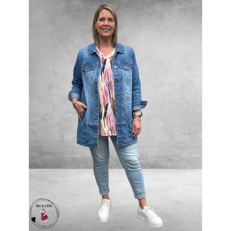 GOZZIP Spijkerjas Amela Licht Blauw