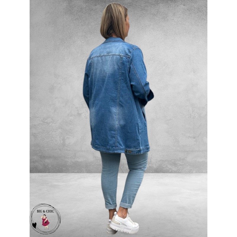 GOZZIP Spijkerjas Amela Licht Blauw