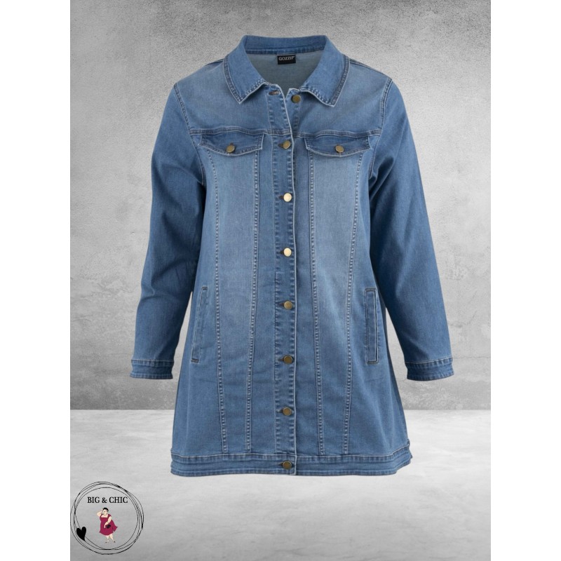 GOZZIP Spijkerjas Amela Licht Blauw