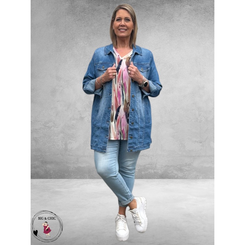 GOZZIP Spijkerjas Amela Licht Blauw