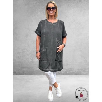 GOZZIP Tuniek Leslie Washed Black