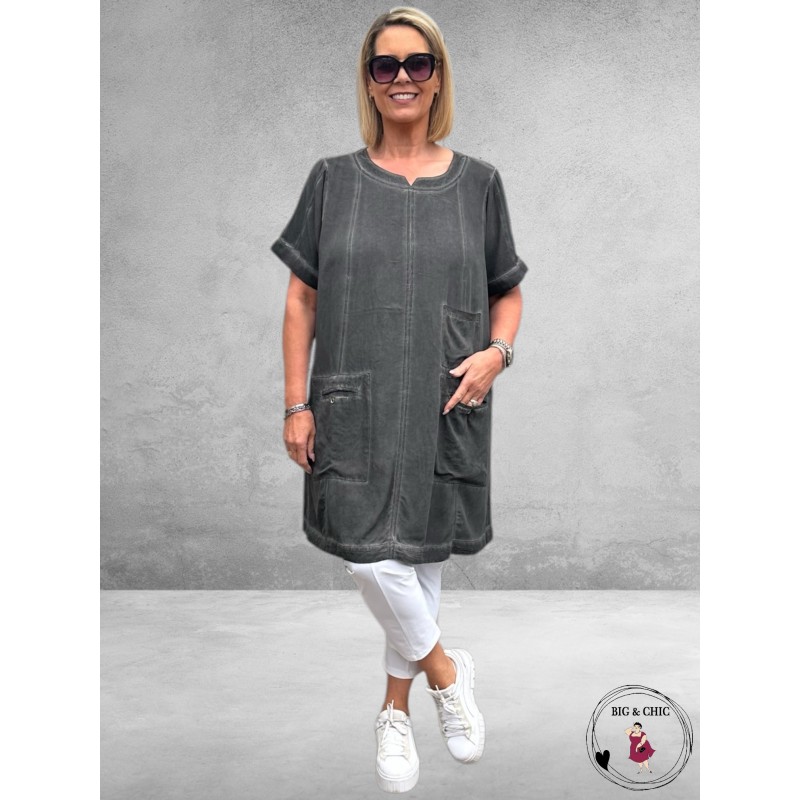 GOZZIP Tuniek Leslie Washed Black