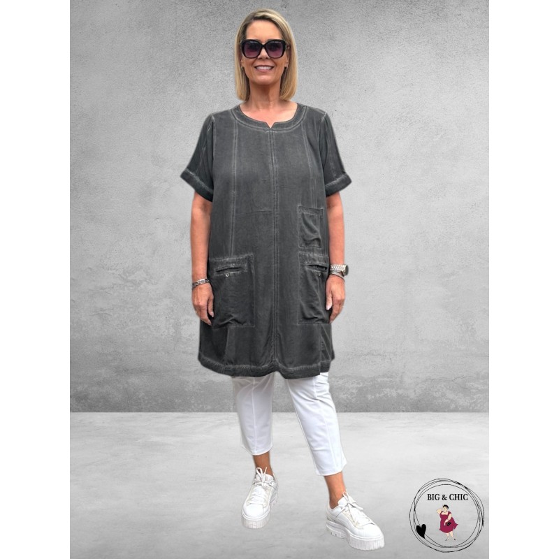 GOZZIP Tuniek Leslie Washed Black