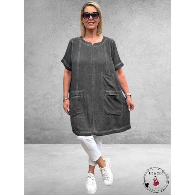 GOZZIP Tuniek Leslie Washed Black