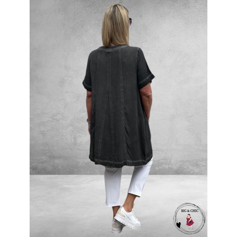 GOZZIP Tuniek Leslie Washed Black