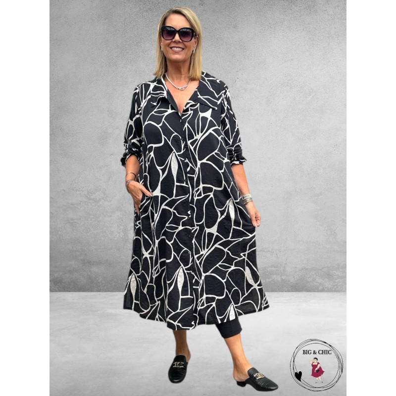 GOZZIP Jurk Milla Zwart/Wit