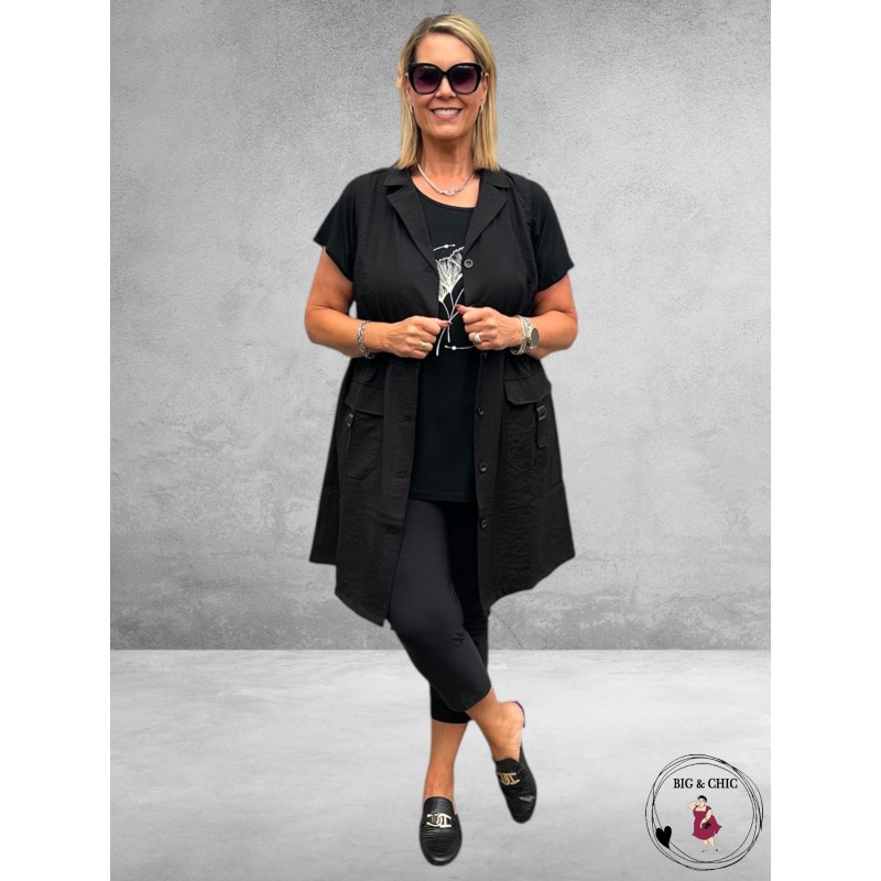 GOZZIP Waistcoat Mouna Zwart