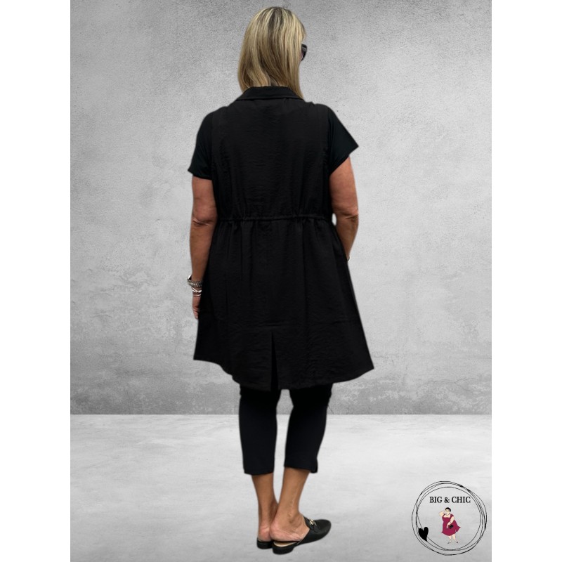 GOZZIP Waistcoat Mouna Zwart