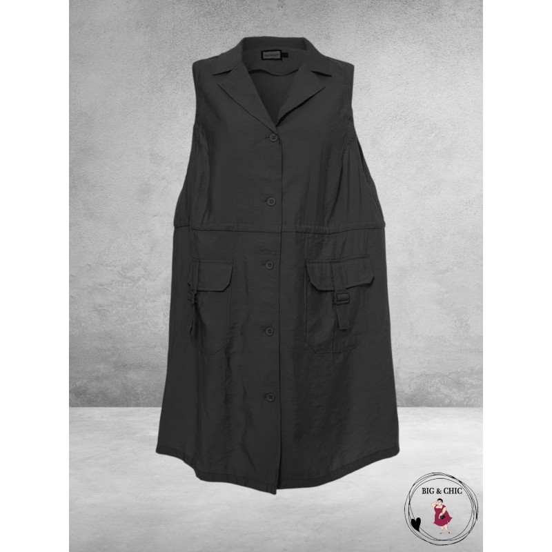 GOZZIP Waistcoat Mouna Zwart