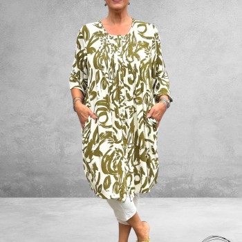 GOZZIP Tuniek/Blouse Johanne Offwhite/Olijf