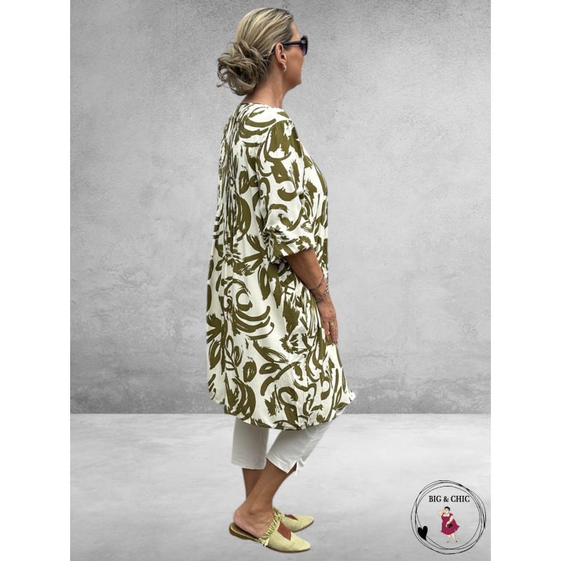 GOZZIP Tuniek/Blouse Johanne Offwhite/Olijf