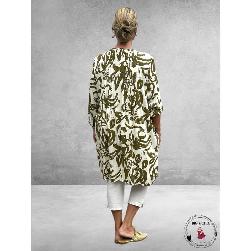 GOZZIP Tuniek/Blouse Johanne Offwhite/Olijf