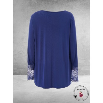 GOZZIP Shirt EMIRA Navy Lace