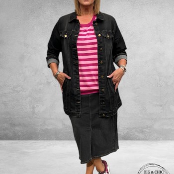 GOZZIP Spijkerrok Alena Black