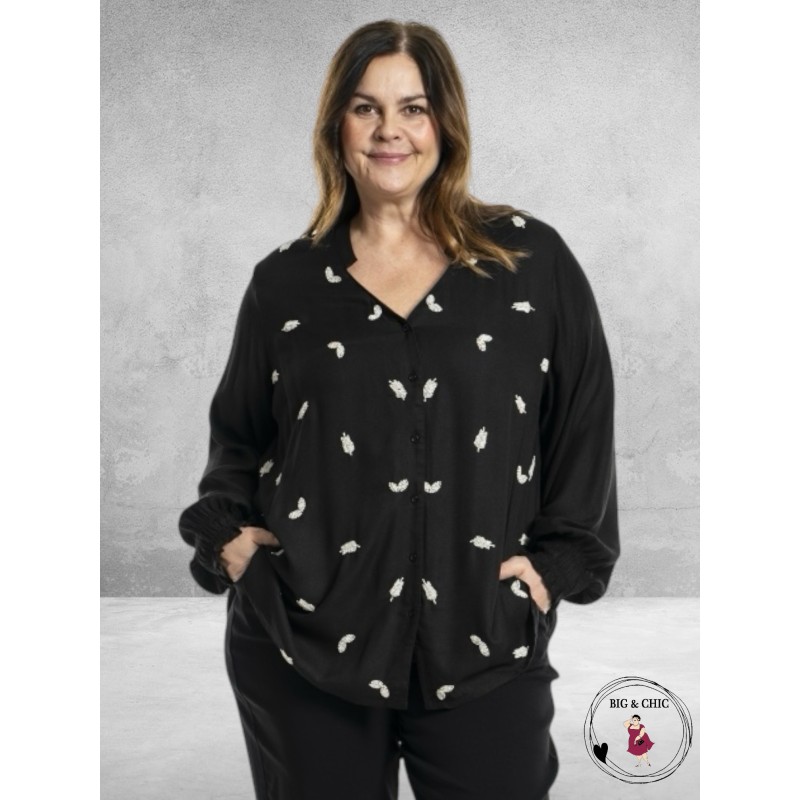 GOZZIP Blouse Ghita Zwart