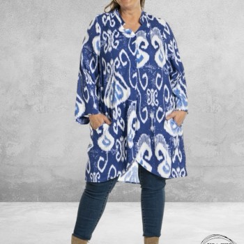 GOZZIP Tuniek/Blouse Ingun Wit/Blauw