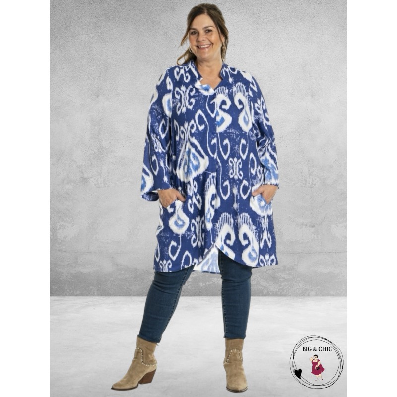 GOZZIP Tuniek/Blouse Ingun Wit/Blauw