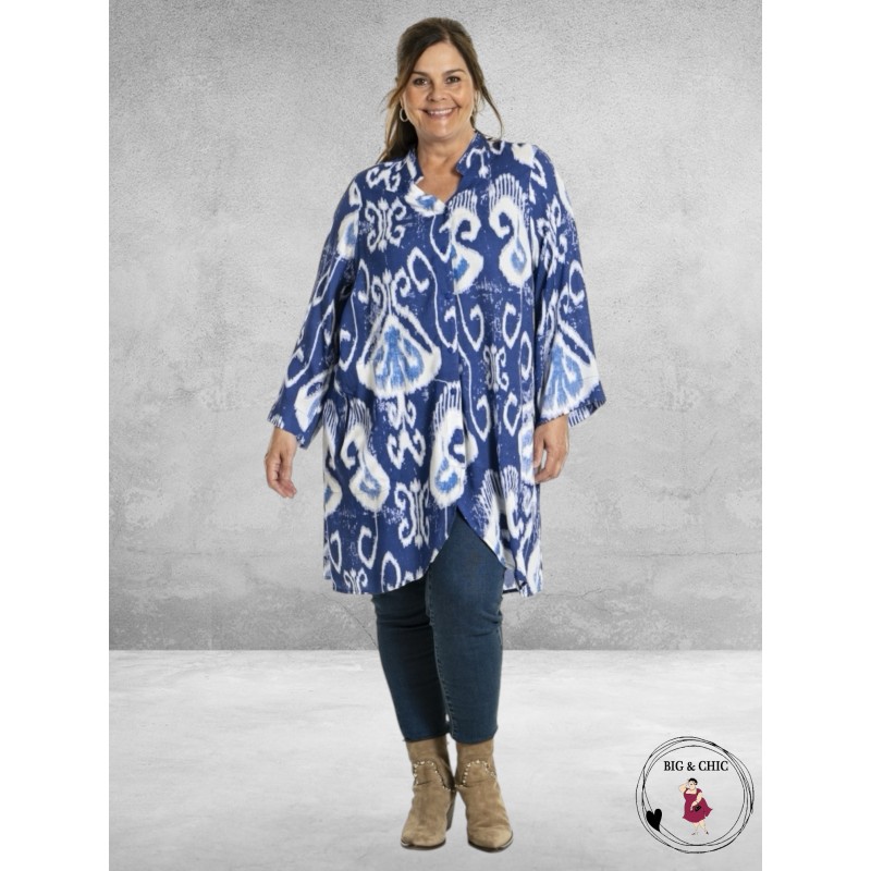 GOZZIP Tuniek/Blouse Ingun Wit/Blauw