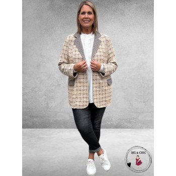 Just For You Blazer Adel Beige/Grijs