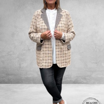 Just For You Blazer Adel Beige/Grijs