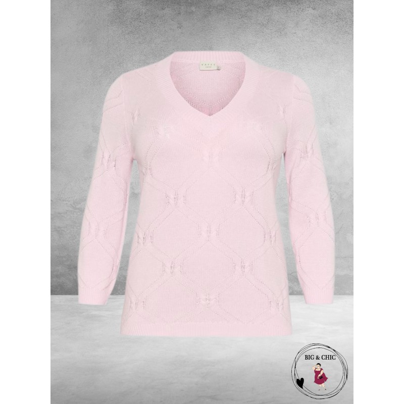 KAFFE CURVE Knit Pullover Carlie Lilac Snow