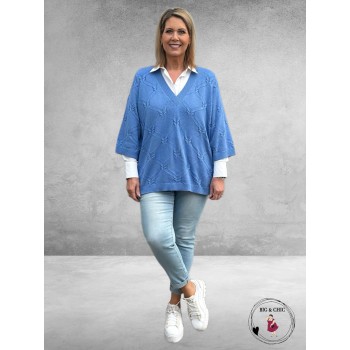 KAFFE CURVE Knit Pullover Carlie Ebb And Flow