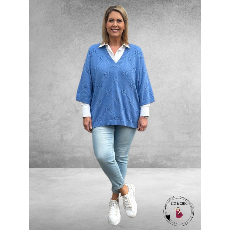 KAFFE CURVE Knit Pullover Carlie Ebb And Flow