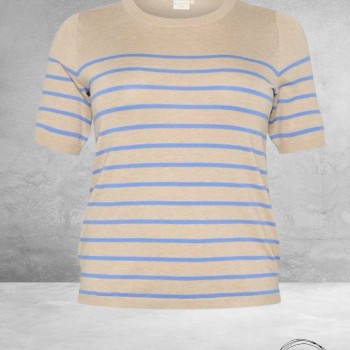 KAFFE CURVE Trui Lizzy Feather Gray/Blue