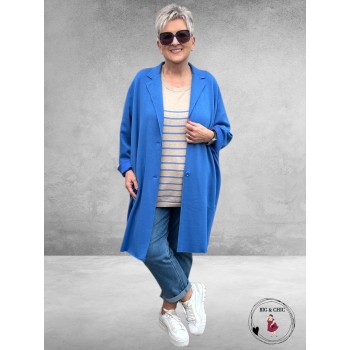 KAFFE CURVE Trui Lizzy Feather Gray/Blue
