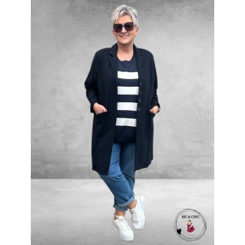 KAFFE CURVE Trui Lizzy Midnight/Chalk 