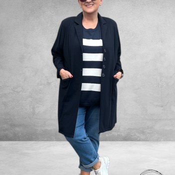 KAFFE CURVE Trui Lizzy Midnight/Chalk 