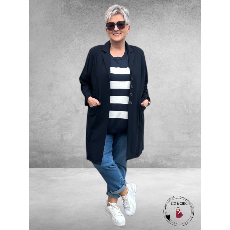 KAFFE CURVE Trui Lizzy Midnight/Chalk 