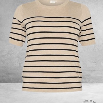 KAFFE CURVE Trui Lizzy Feather Gray/Black