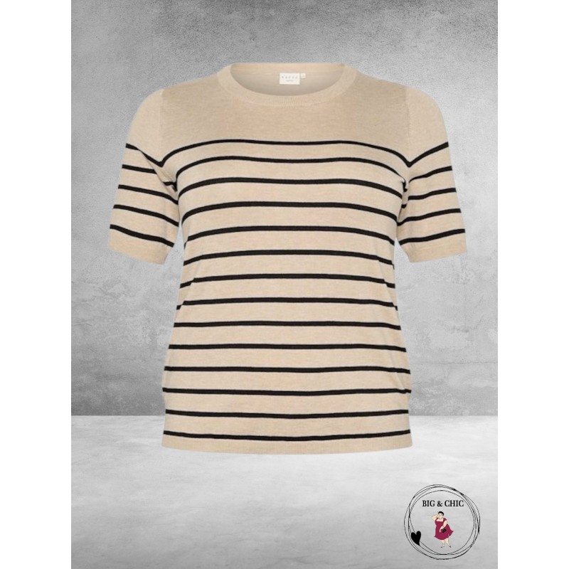 KAFFE CURVE Trui Lizzy Feather Gray/Black