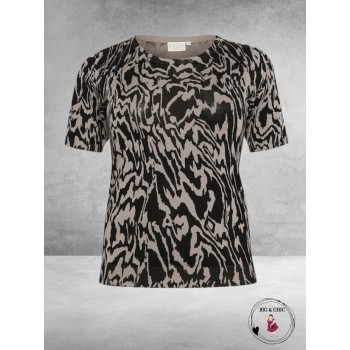 KAFFE CURVE Trui Lizzy Black/Elephant Grey