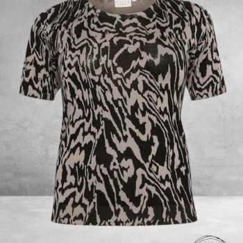 KAFFE CURVE Trui Lizzy Black/Elephant Grey