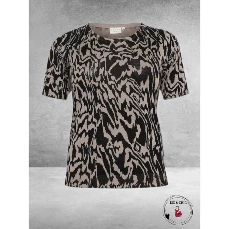 KAFFE CURVE Trui Lizzy Black/Elephant Grey