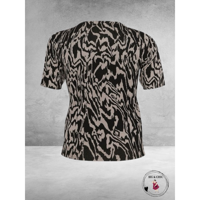 KAFFE CURVE Trui Lizzy Black/Elephant Grey