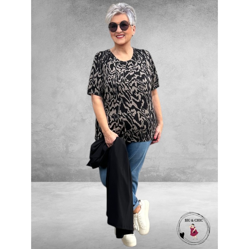 KAFFE CURVE Trui Lizzy Black/Elephant Grey