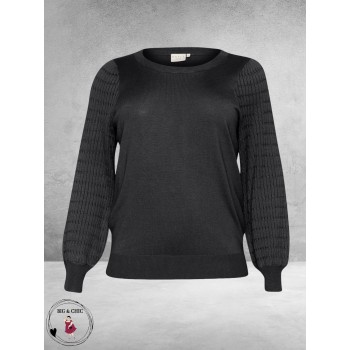 KAFFE CURVE Trui Plooimouw Black Oyster