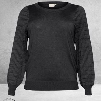 KAFFE CURVE Trui Plooimouw Black Oyster
