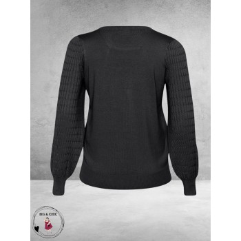 KAFFE CURVE Trui Plooimouw Black Oyster