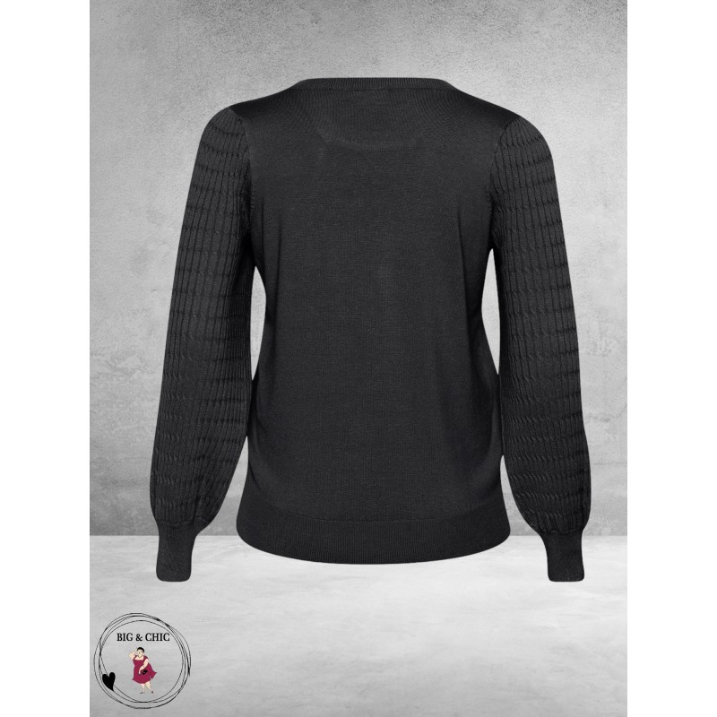 KAFFE CURVE Trui Plooimouw Black Oyster