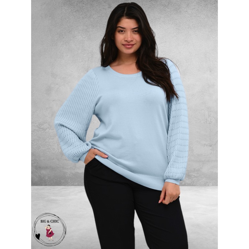 KAFFE CURVE Trui Plooimouw Celestial Blue
