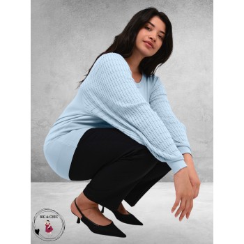 KAFFE CURVE Trui Plooimouw Celestial Blue