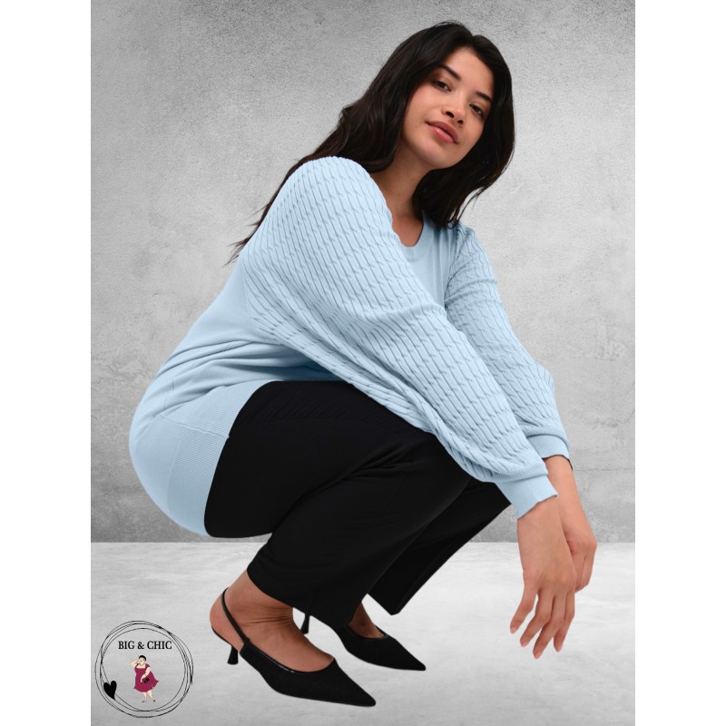 KAFFE CURVE Trui Plooimouw Celestial Blue