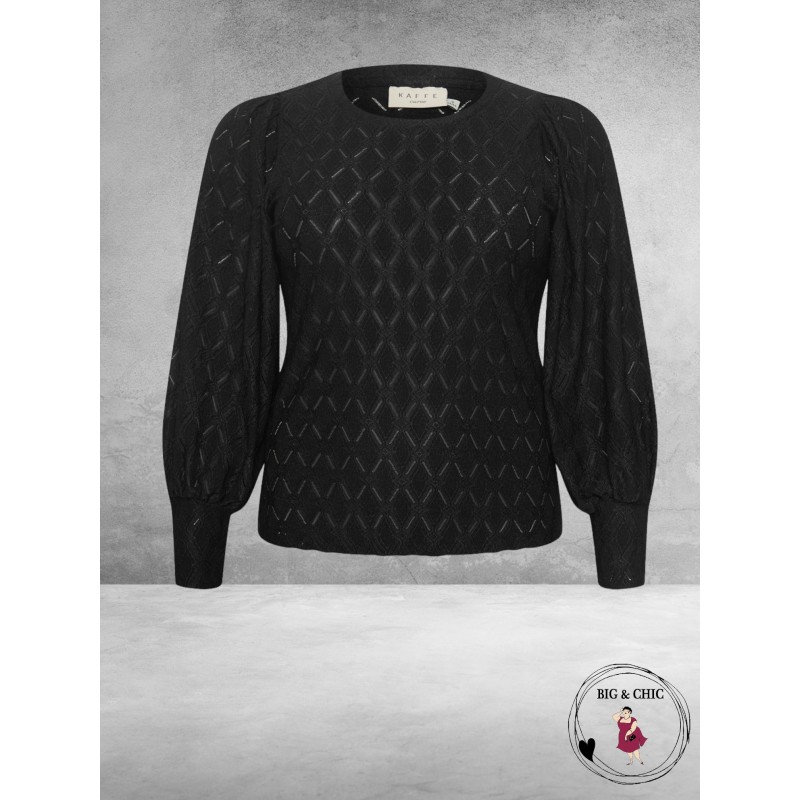 KAFFE CURVE Blouse Tina Lace Zwart