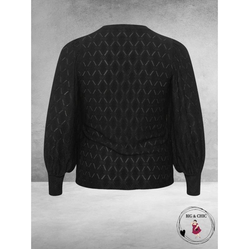 KAFFE CURVE Blouse Tina Lace Zwart