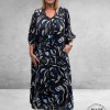 KAFFE CURVE Maxi Jurk MARGA  Blauw-Grijs